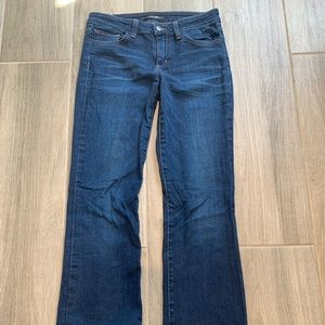Joe’s Jeans dark wash with a slight flare